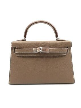 Hermes Heaven Kelly Mini Bag Etoupe Epsom Silver Hand